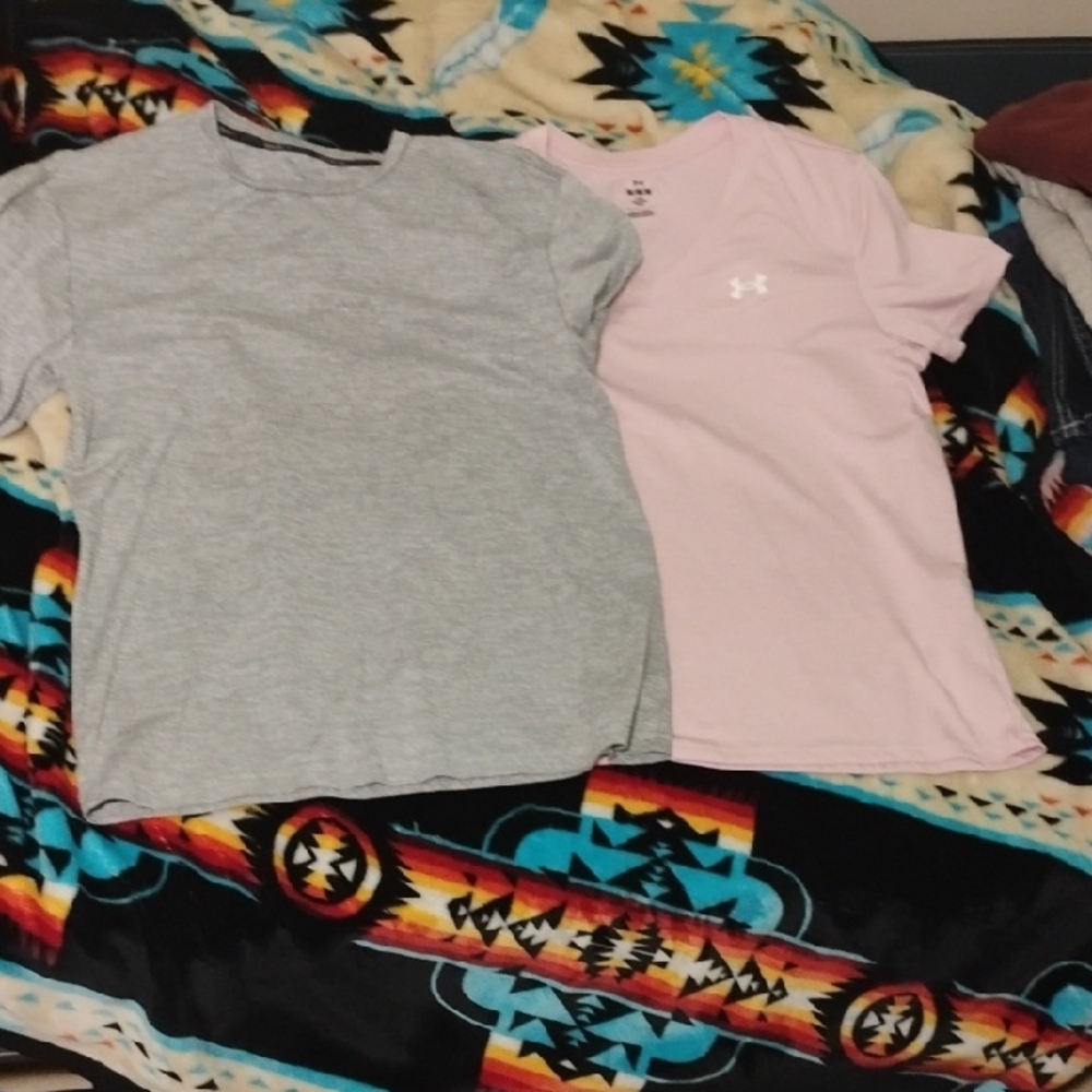 Under Armour Kids Light Gray and Soft Pink Tees